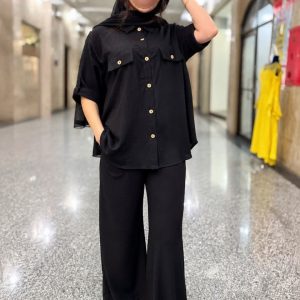 ست شومیز باکسی و شلوار بگ