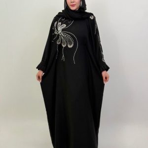 عبایی سنگدوزی گلبرگ