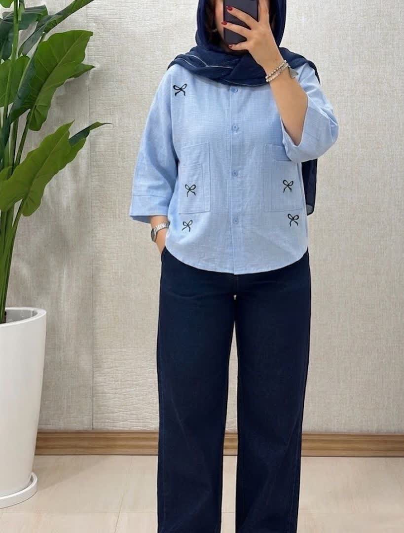 شومیز باکسی پاپیونی - Image 2