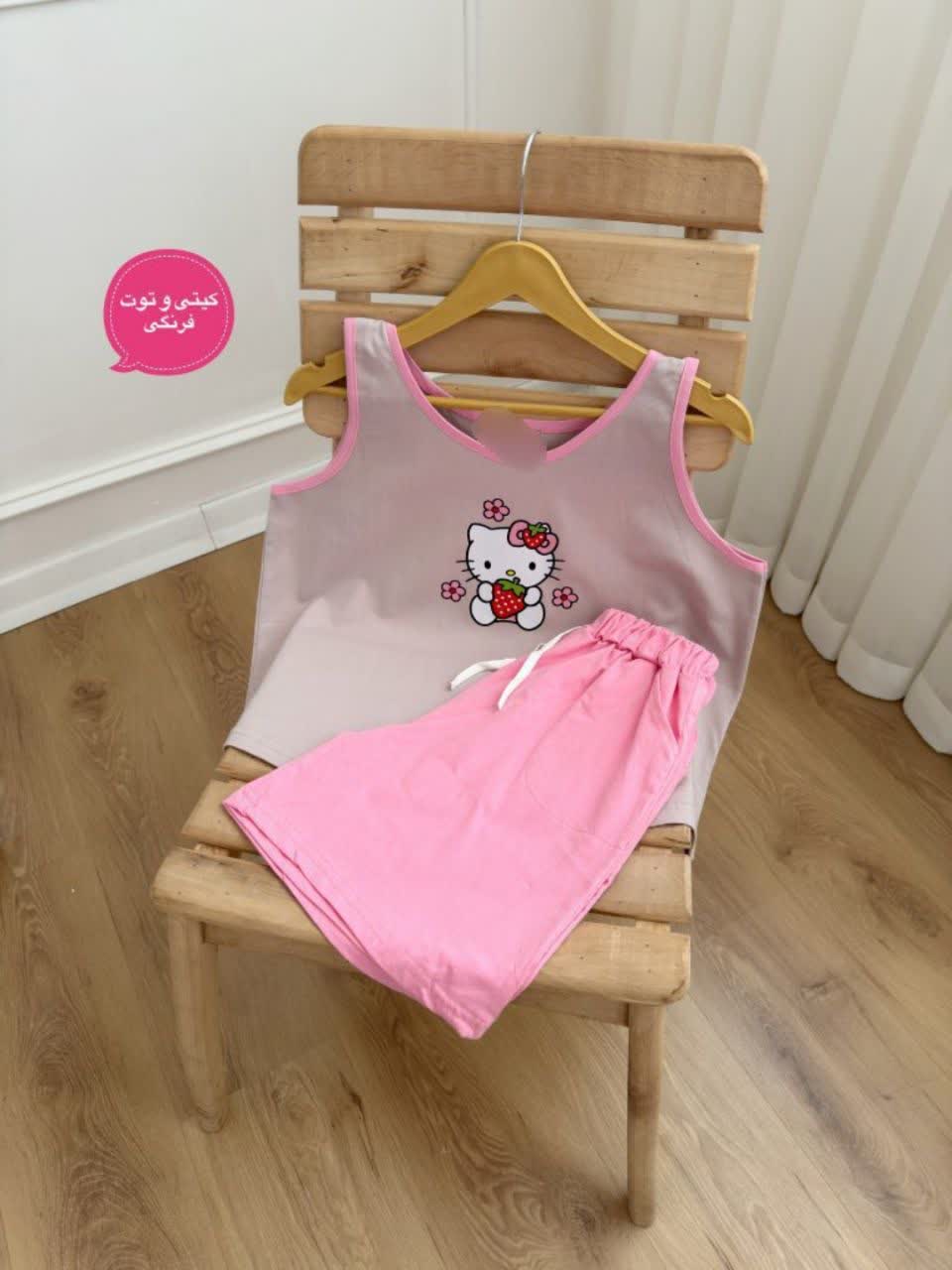 تاپ شورتک کرم صورتی - Image 6