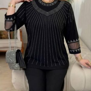 بلوز ویسکوز نگین دار