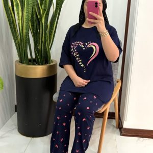 ست تیشرت و شلوار قلب و‌پروانه ⭐️