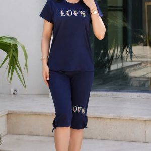 تیشرت و شلوار گلدوزی مدل LOVE