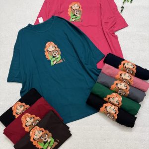 تیشرت پلاس سایز دختر و هاپو بغلی🎀